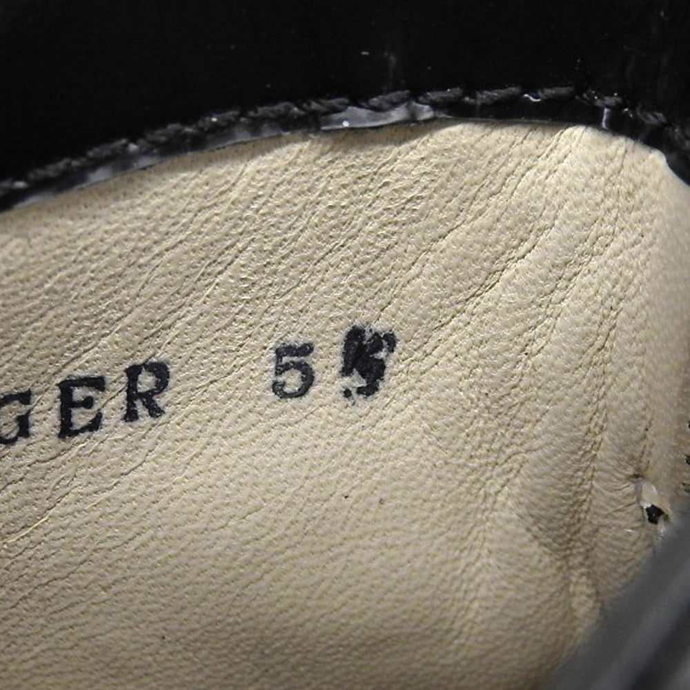 Trading Post トレーディングポスト 美品 Trading Post トレーディングポスト YOUNGER レザー パンチドキャップトゥ レースアップブーツ シューズ メンズ 黒 ブラック 5 1/2 シューズ 5.5