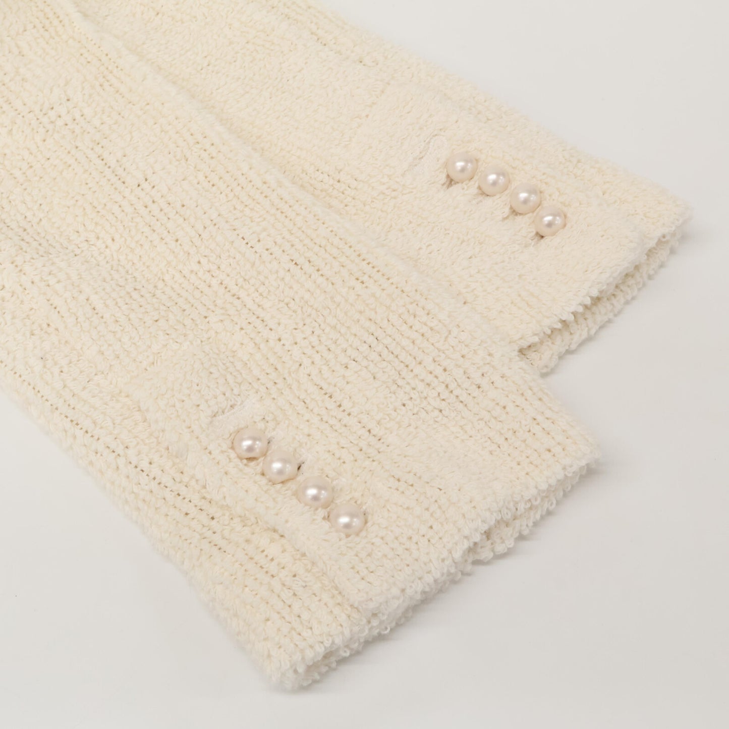 DOUBLE STANDARD CLOTHING ダブルスタンダードクロージング ホワイト パイル地 パールボタン ダブルブレストジャケット ジャケット 36