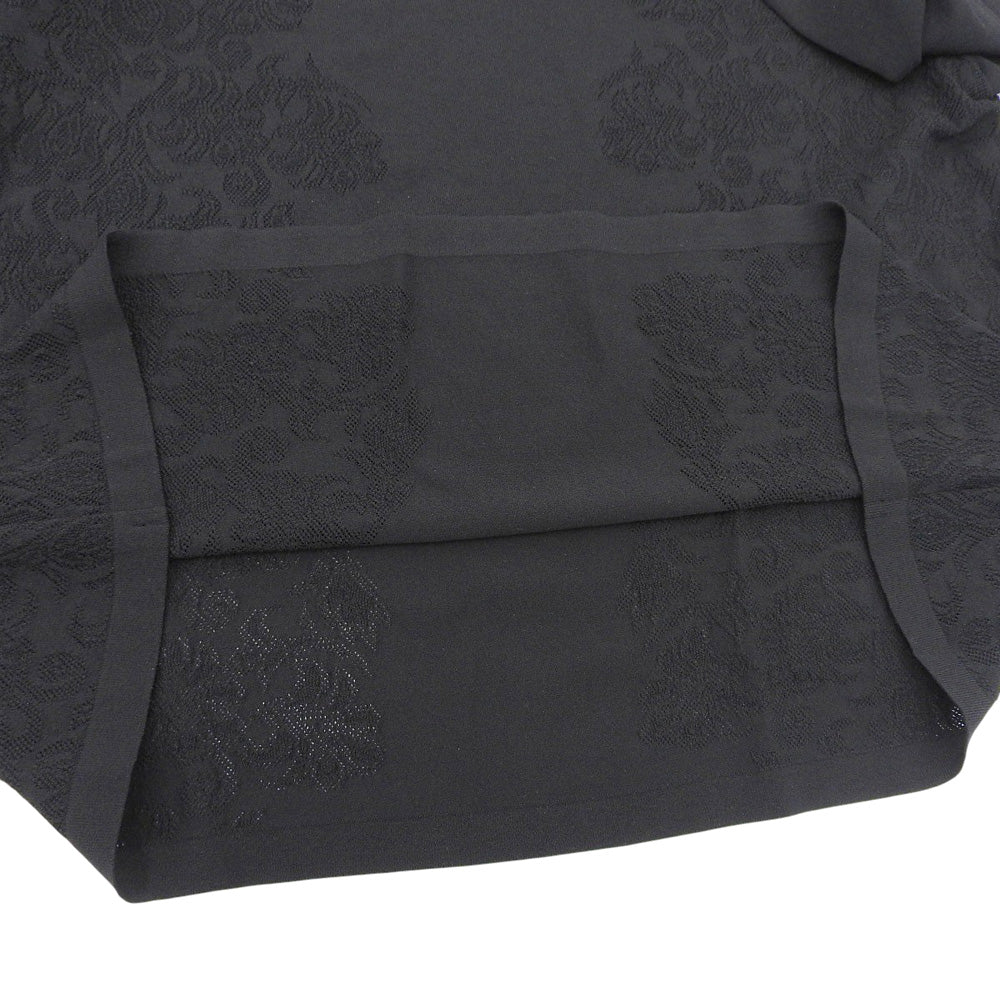 CHRISTIAN AUJARD クリスチャンオジャール 新品同様 アンサンブル対応 メッシュ柄ボウタイニット トップス レディース 黒 ブラック 15 トップス 15