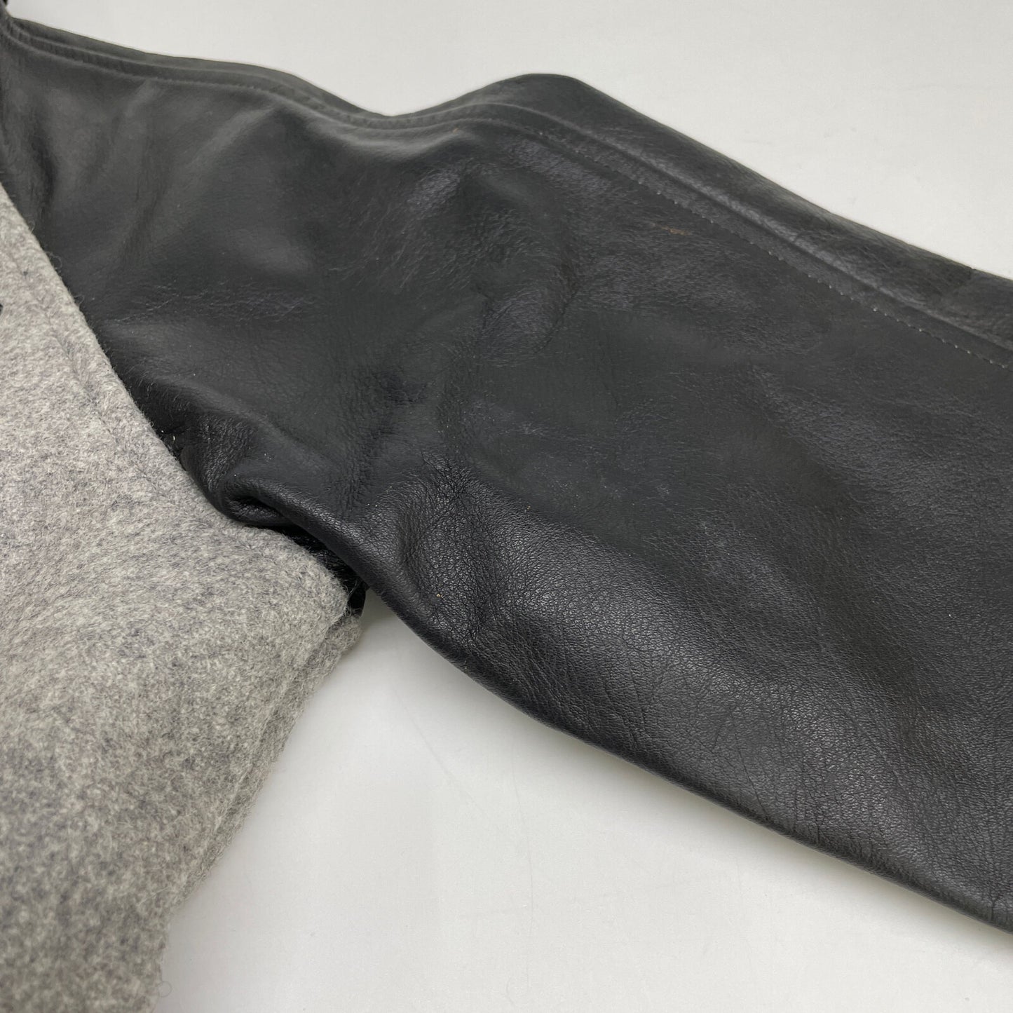 SCHOTT ショット 3102017 ブラック×グレー レザー×ウール ファラオジャケット ジャケット S