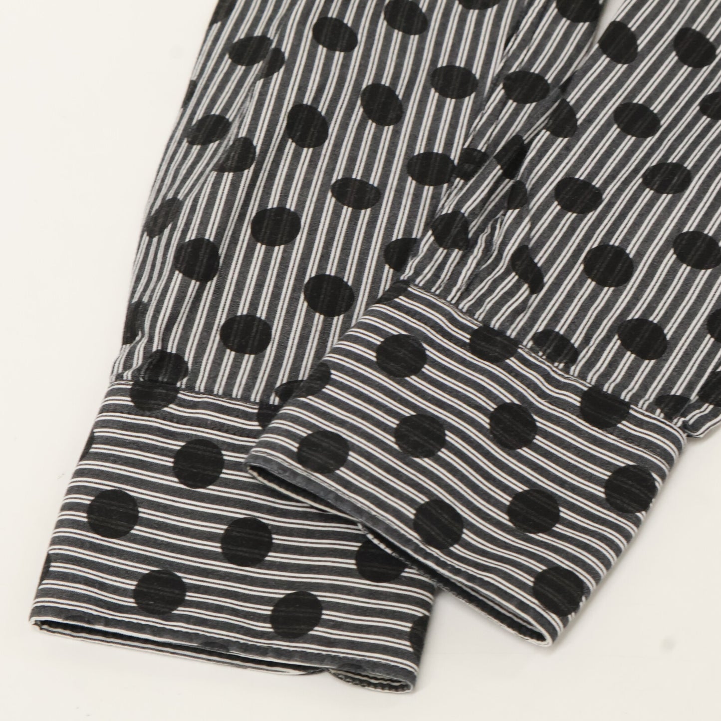 DIESEL BlackGold ディーゼルブラックゴールド ブラック ドット×ストライプ ロングスリーブシャツ トップス 44