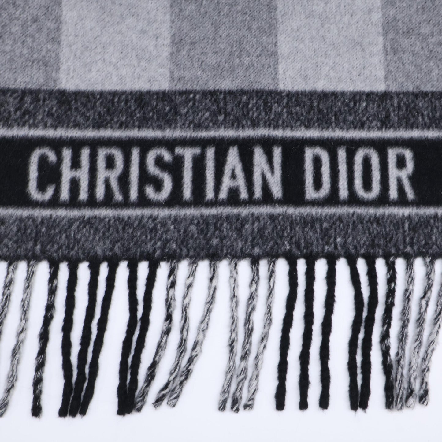 Christian Dior クリスチャンディオール 【美品/国内正規】950V36A1190 チェック ウールxラビット ポンチョ/ ジャケット S