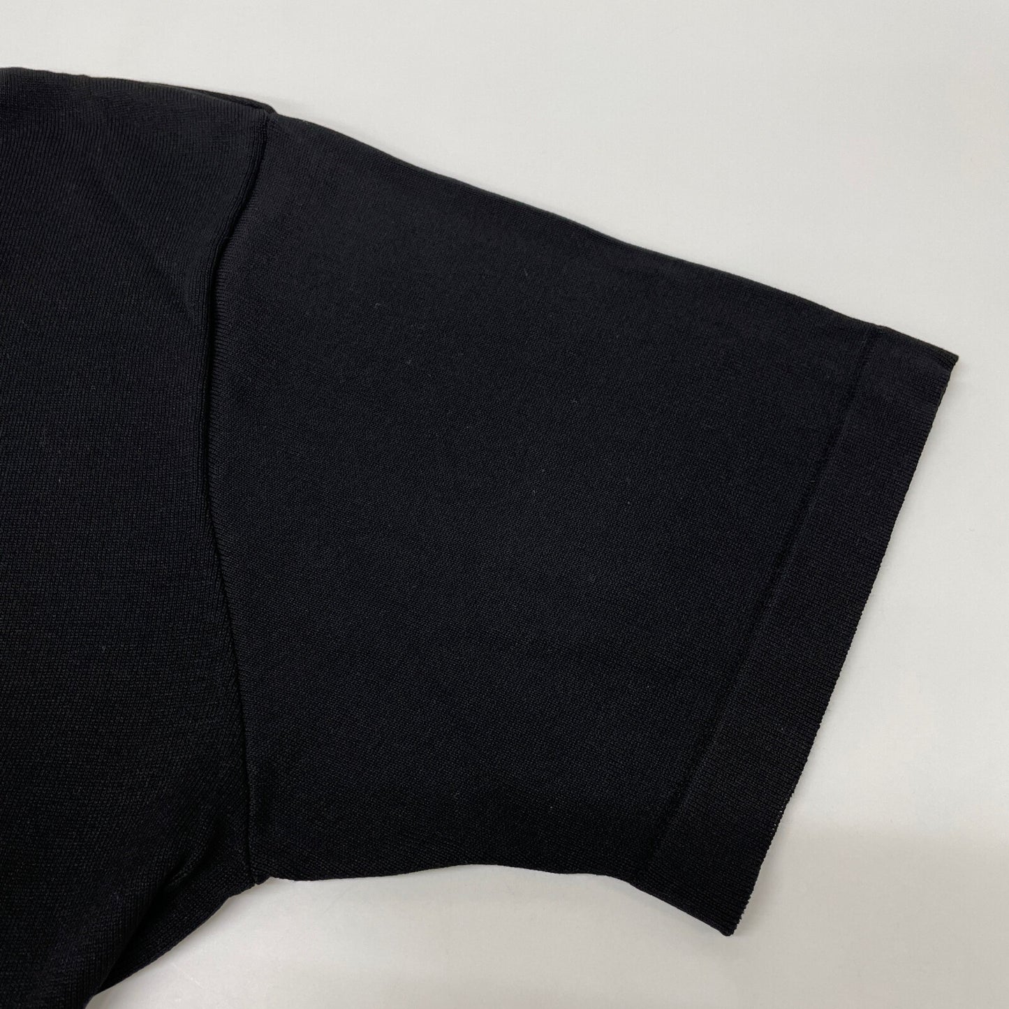 Yonetomi ヨネトミ 95-242-024 ブラック シルク100 ショートスリーブクルーネックニット トップス 3