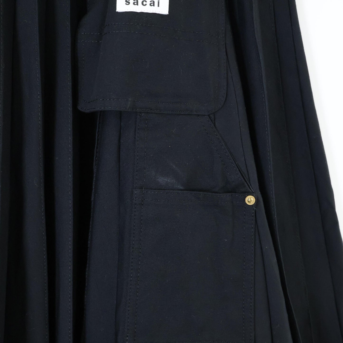 sacai サカイ 【×CARHARTT WIP】23-06744 23AW ブラック Pleated Skirt プリーツスカート スカート 0