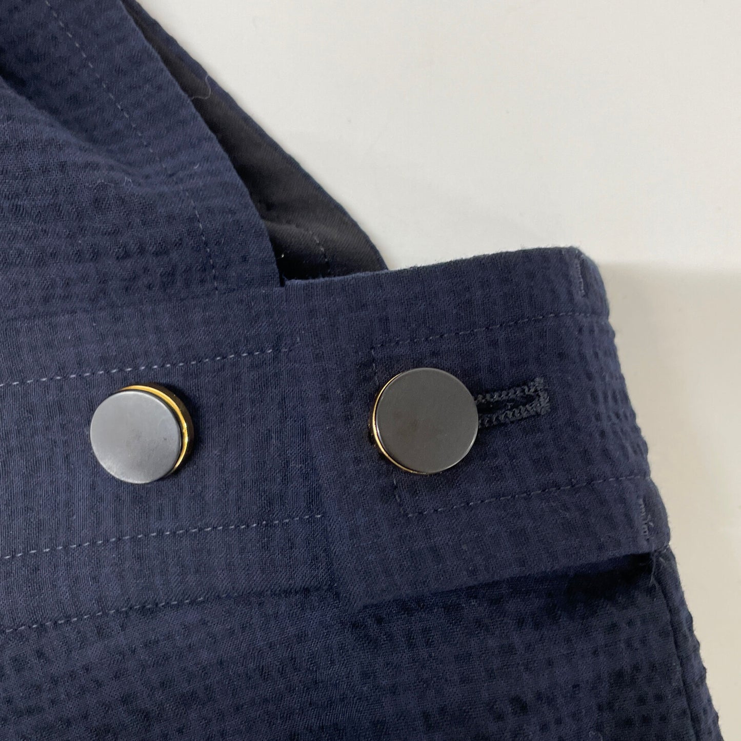 BACCA バッカ ネイビー シアサッカー カバードサロペット ボトムス 36