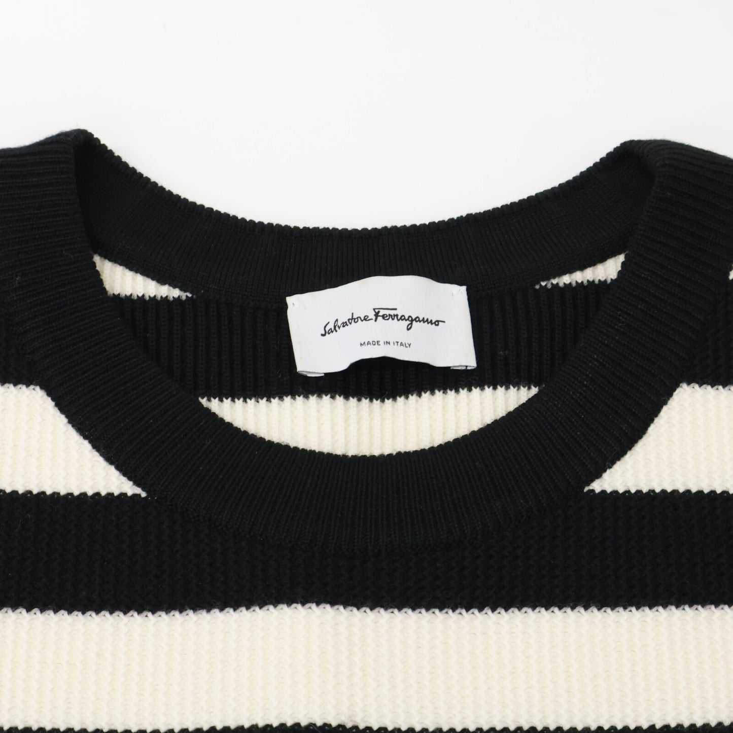 Salvatore Ferragamo サルヴァトーレフェラガモ 【美品/国内正規】ボーダー 胸ポケット付 ニット ベスト S