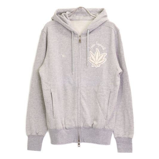 1piu1uguale3 ウノピゥウノウグァーレトレ MRB434 グレー LEAF ジップアップフーデッドパーカ トップス 5