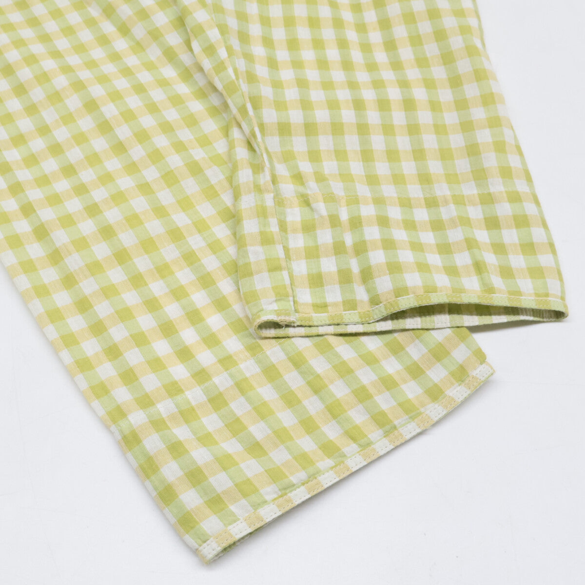 45R フォーティファイブ アール 50230171 23SS ライトグリーン インドカディギンガムの四角ブラウス トップス 3