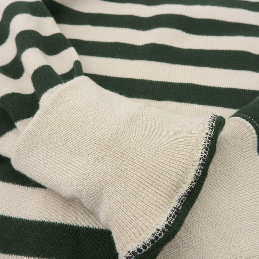 45R フォーティファイブ アール スムースニットの908ボーダーヨークネック トップス レディース ベージュ グリーン 80280421 トップス ―