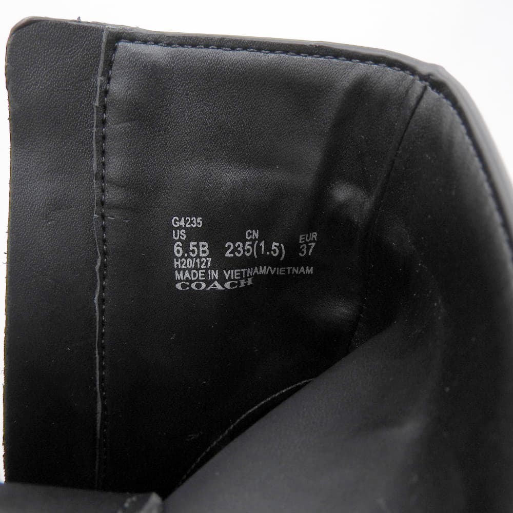 COACH コーチ 美品 スエード切り替え レースアップブーツ シューズ レディース 黒 ブラック 23.5cm G4235 シューズ 6.5B(US)