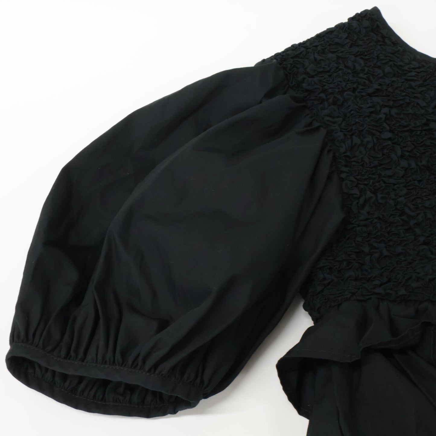 Cecilie Bahnsen セシリー バンセン ブラック Carlotta Ruffled Cotton-Blend Poplin Top フリルブラウス トップス UK6