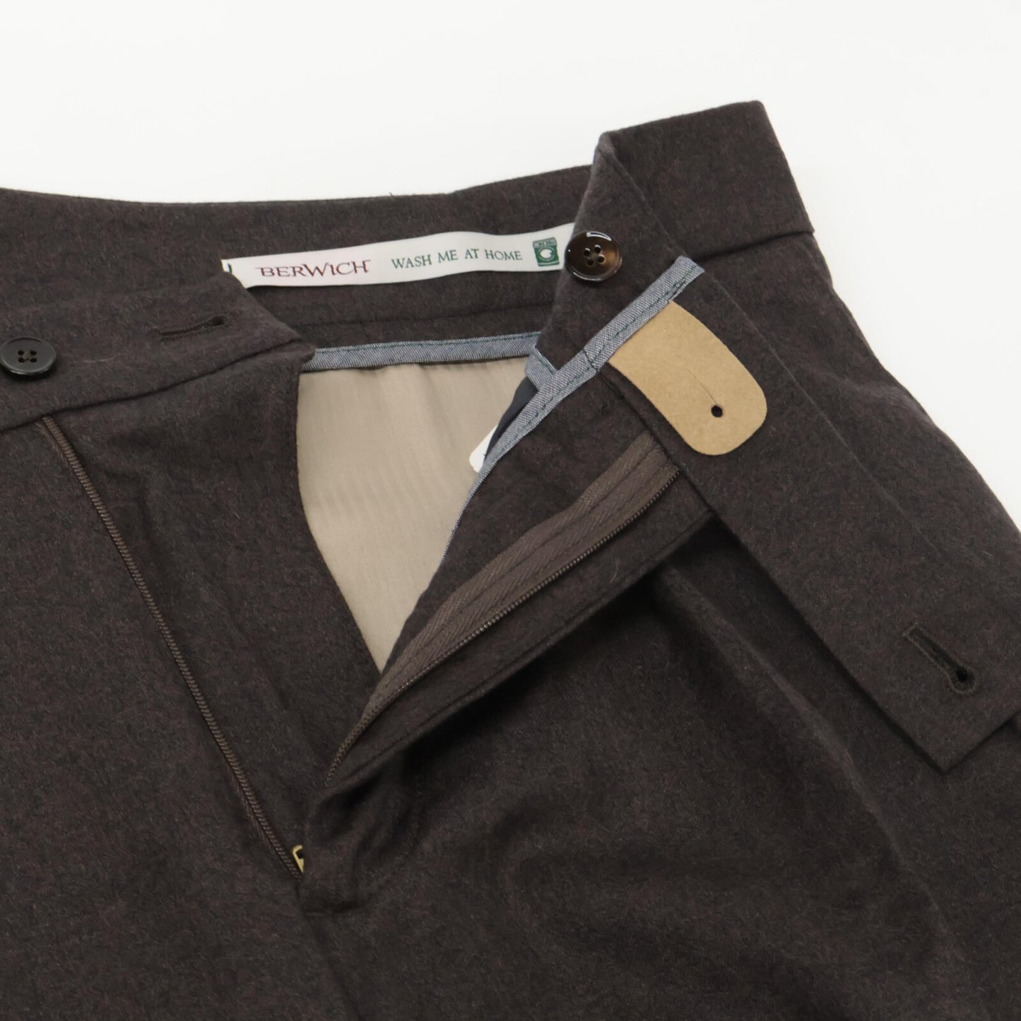 BERWICH ベルウィッチ RD5470 ブラウン SCOTCH ウールサキソニー2インプリーツクロップドパンツ ボトムス 46
