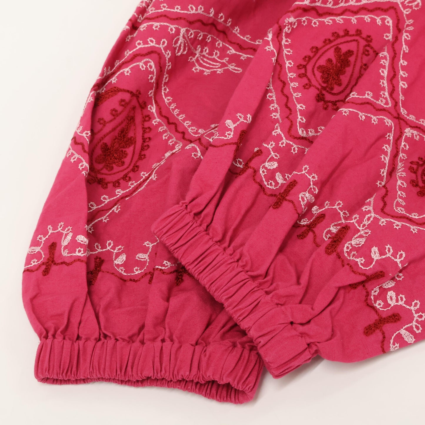 SARA MALLIKA サラ マリカ ピンク Cotton Linen Diamond Aari Embroidery Dress ワンピース S