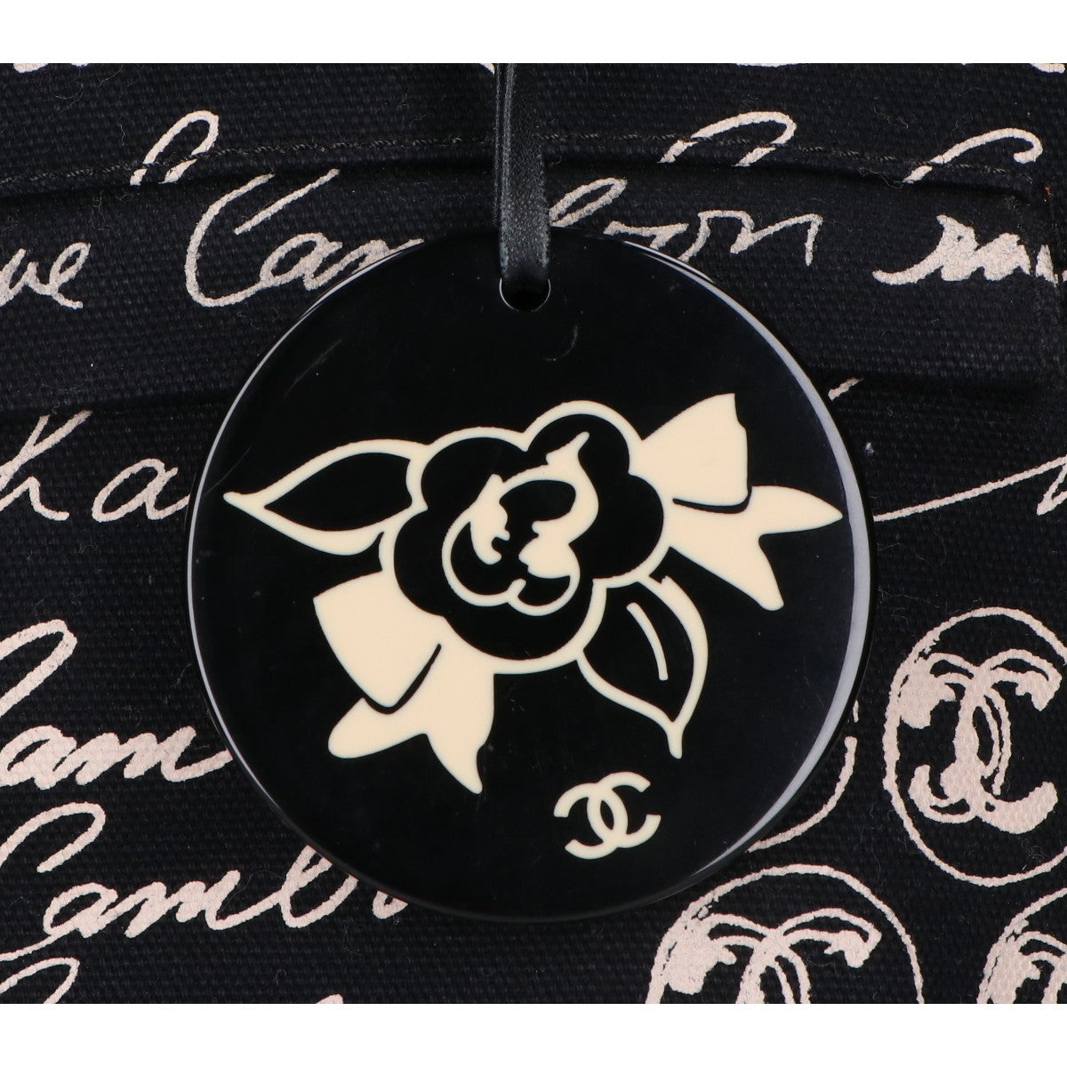 CHANEL シャネル 10番台 カメリアロゴ ココマークチャーム ドローストリング 巾着 トートバッグ