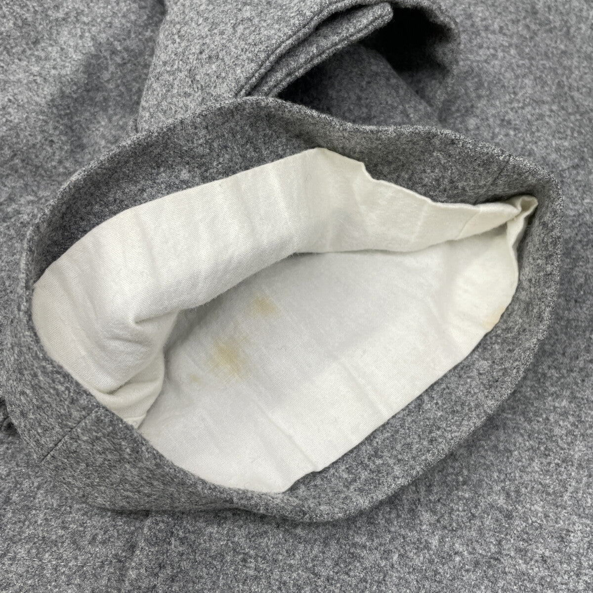 ATON エイトン グレー ウール コットンライニング アームベルト ダブルブレスト 比翼ロングコート コート 2