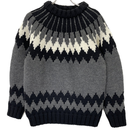 1piu1uguale3 ウノピゥウノウグァーレトレ MRK262 グレー NORDIC BIG CREW ノルディッククルーネックニット トップス Ⅲ