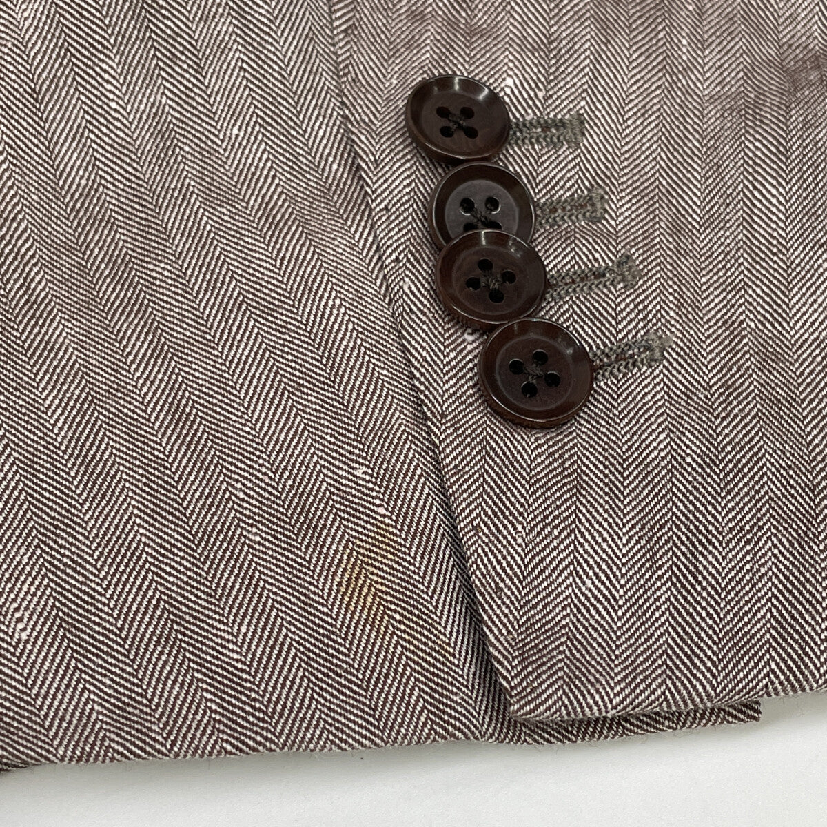 Brilla per il gusto ブリッラ ペル イル グスト ブラウン リネン混 ヘリンボーン 3ボタン 段返り ジャケット ジャケット 48