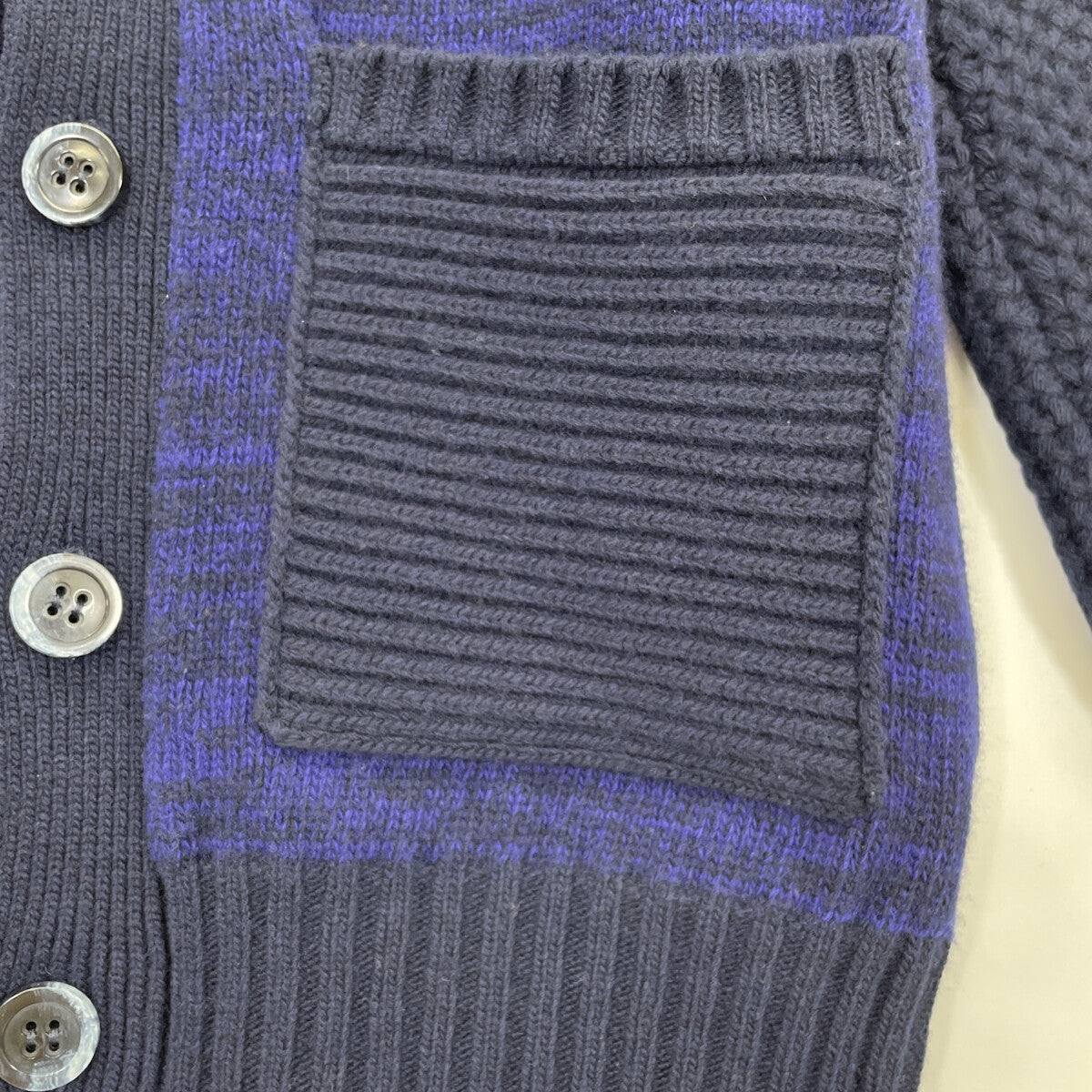 CORGI コーギ パープル 切り返し ロングスリーブ ニットカーディガン トップス M