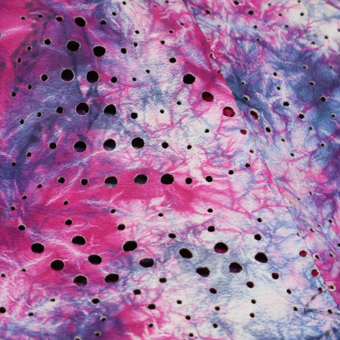 ZELE-PARIS ゼルパリ ピンク×パープル タイダイ柄パンチングアシンメトリーレザージャケット ジャケット 表記無し