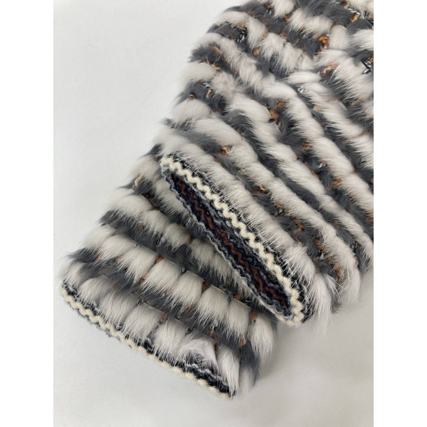 DAMAcollection ダーマコレクション グレー×ホワイト ミンク・ラムファー ツイードジャケット ジャケット 2