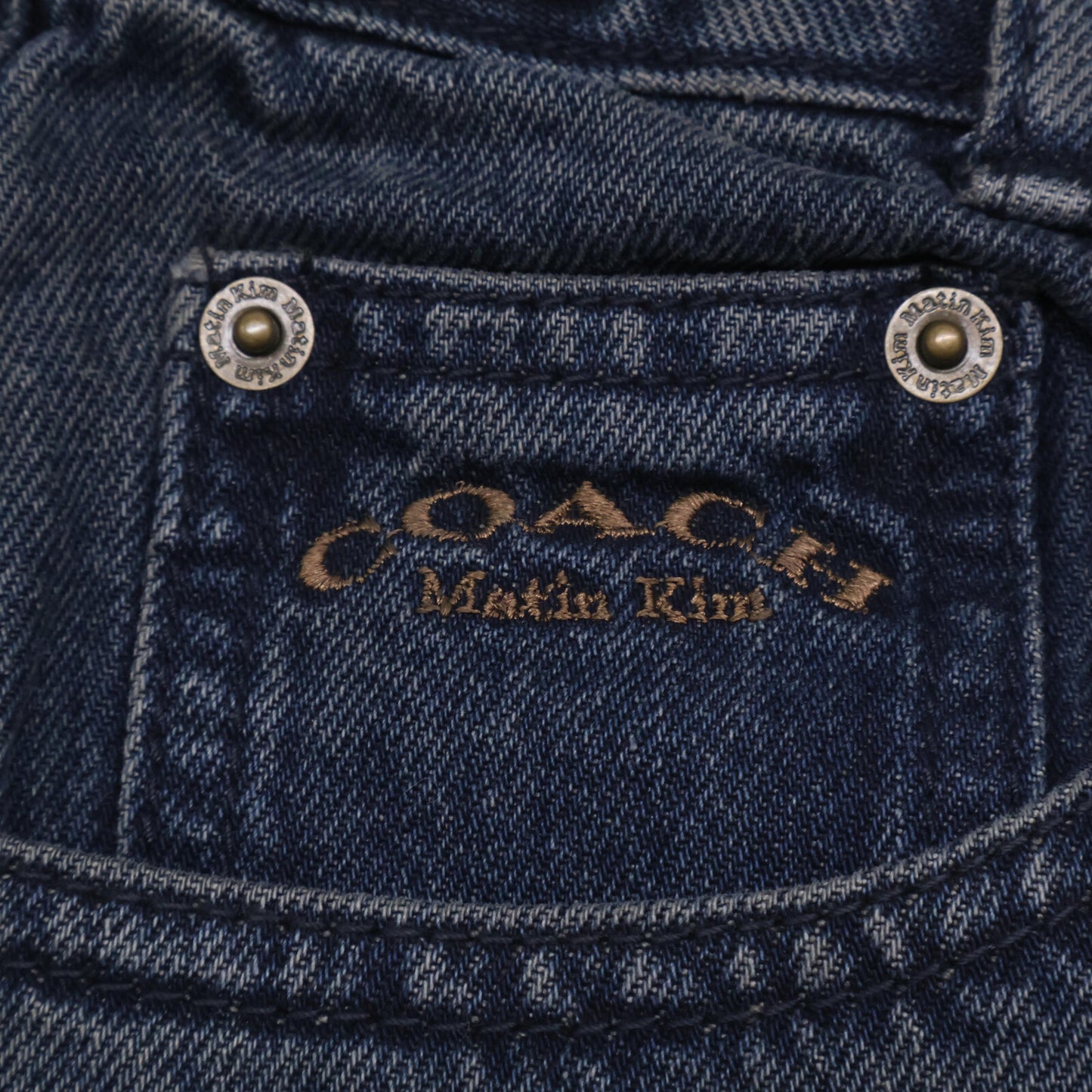 COACH コーチ 【×マーティンキム】インディゴ ウォッシュド レイヤード デニムパンツ ボトムス S