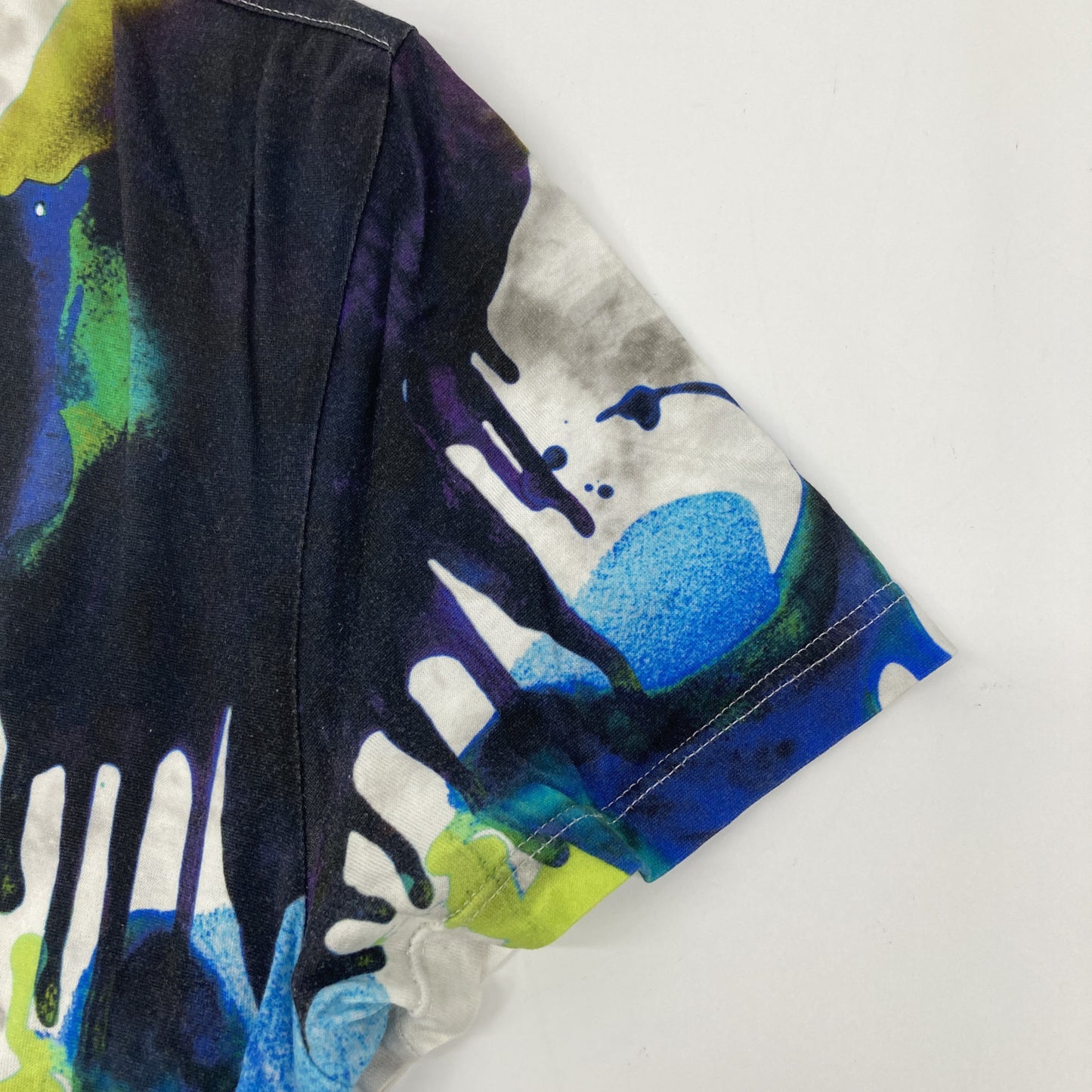 berluti ベルルッティ ホワイト×グリーン R17JRS44JAEB ペイントデザインTシャツ トップス XS