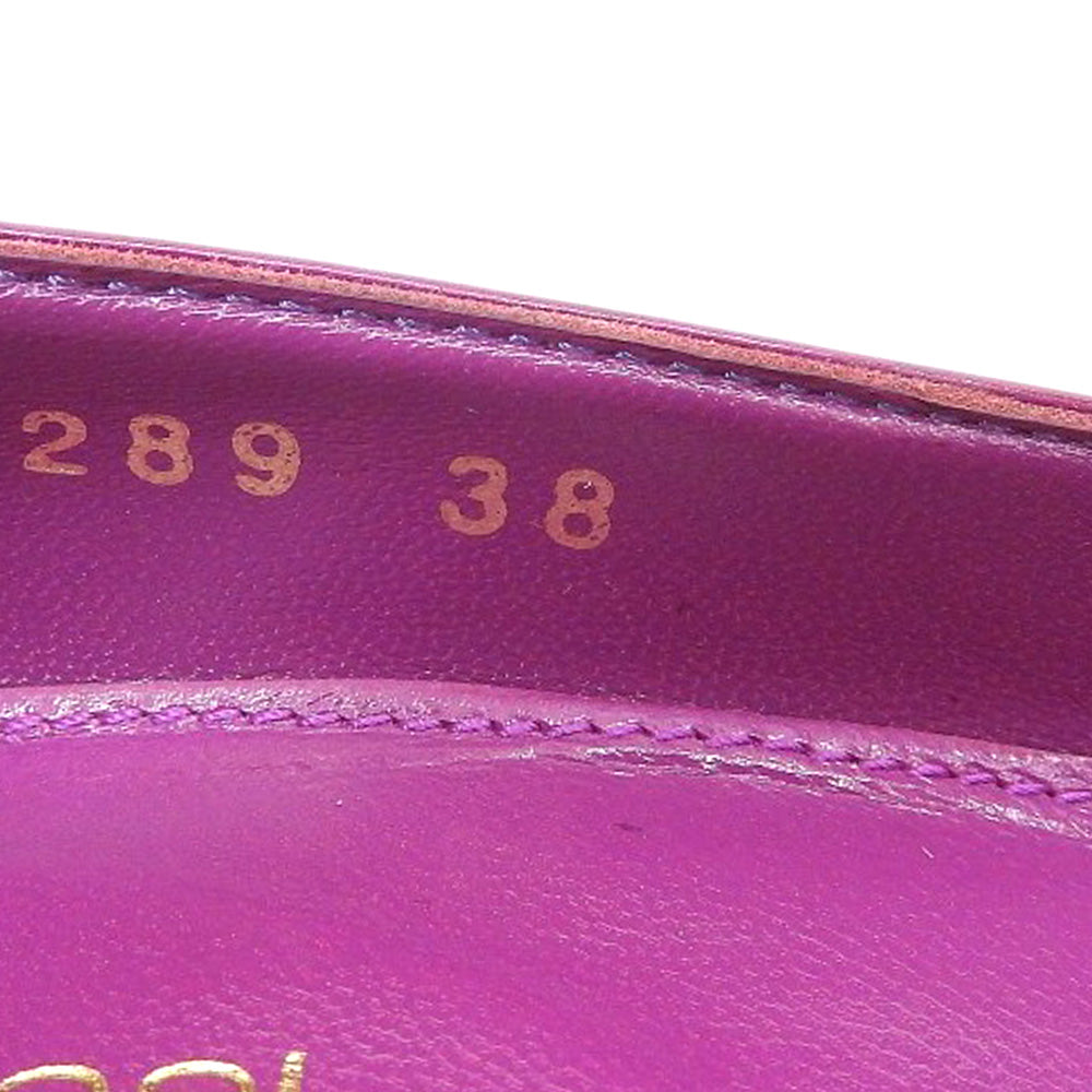 Sergio Rossi セルジオロッシ 美品 レザー ラウンドトゥ パンプス レディース パープル 38 シューズ 38