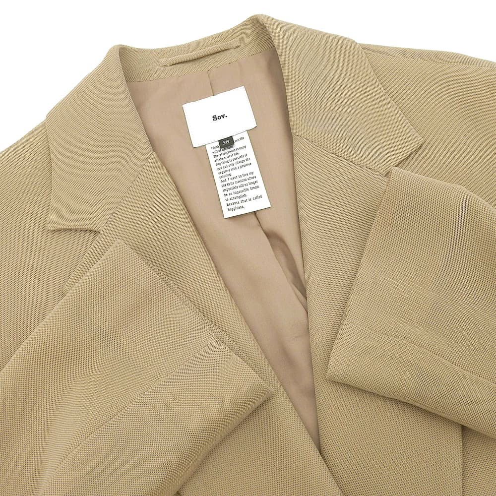 SOV. ソブ ダブルスタンダード 美品 キュプラ カラミ テーラードジャケット レディース ブラウン系 38 24年製 ジャケット 38