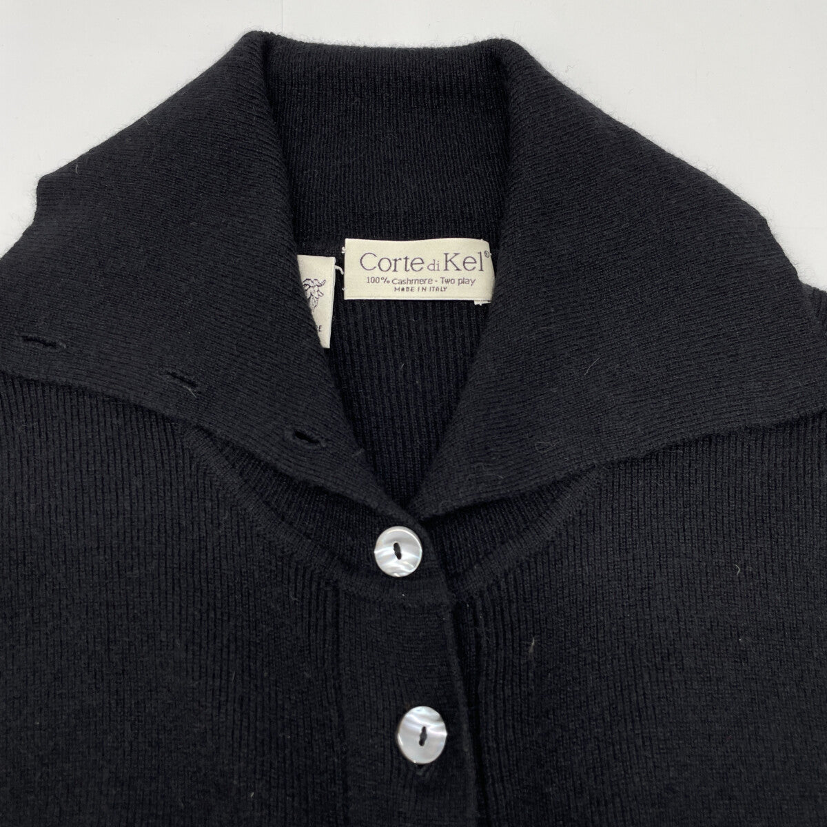 corte di Kel コルテ・ディ・ケル 【corte di Kel】ブラック カシミヤ 長袖ワンピース ワンピース 46