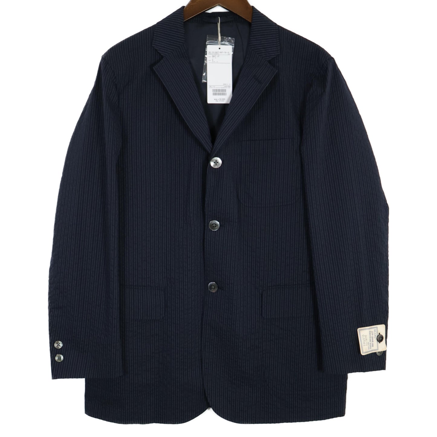 BEAMS PLUS ビームスプラス 新品 3B Shirt Jacket COOLMAX(R) Seersucker シアサッカー ストライプ ジャケット S
