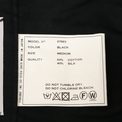 YAECA ヤエカ 97663 ﾌﾞﾗｯｸ ｼﾙｸ混 ｺｯﾄﾝﾊﾟﾝﾂ ボトムス M