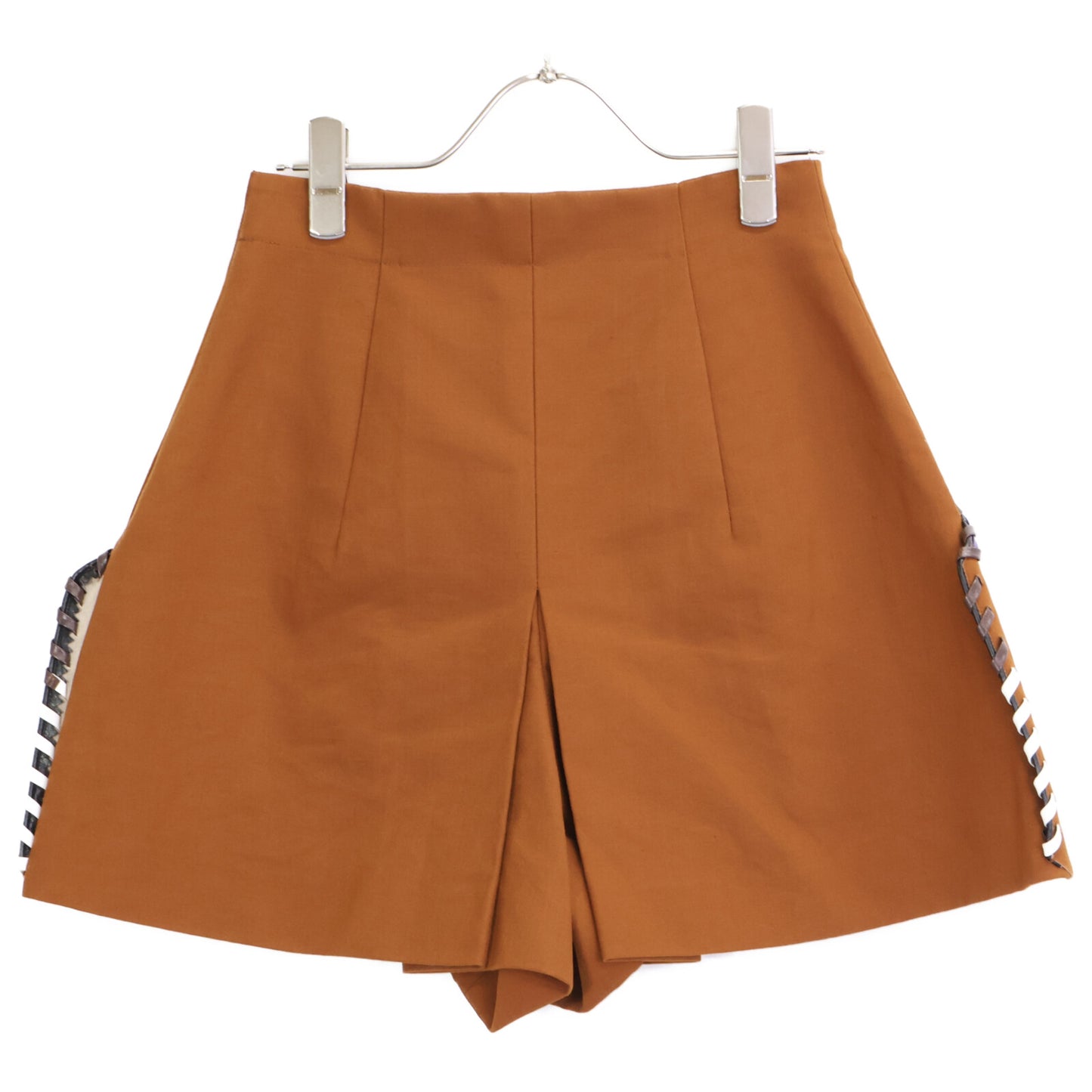 TOGA PULLA トーガプルラ TP51-FF230 ﾌﾞﾗｳﾝ ﾚｻﾞｰ ｽﾃｯﾁ ｼｮｰﾄﾊﾟﾝﾂ ボトムス 34