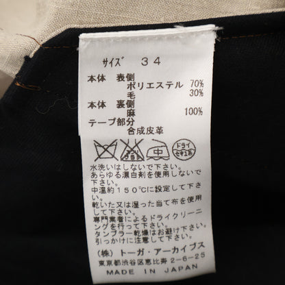 TOGA PULLA トーガプルラ TP51-FF230 ﾌﾞﾗｳﾝ ﾚｻﾞｰ ｽﾃｯﾁ ｼｮｰﾄﾊﾟﾝﾂ ボトムス 34