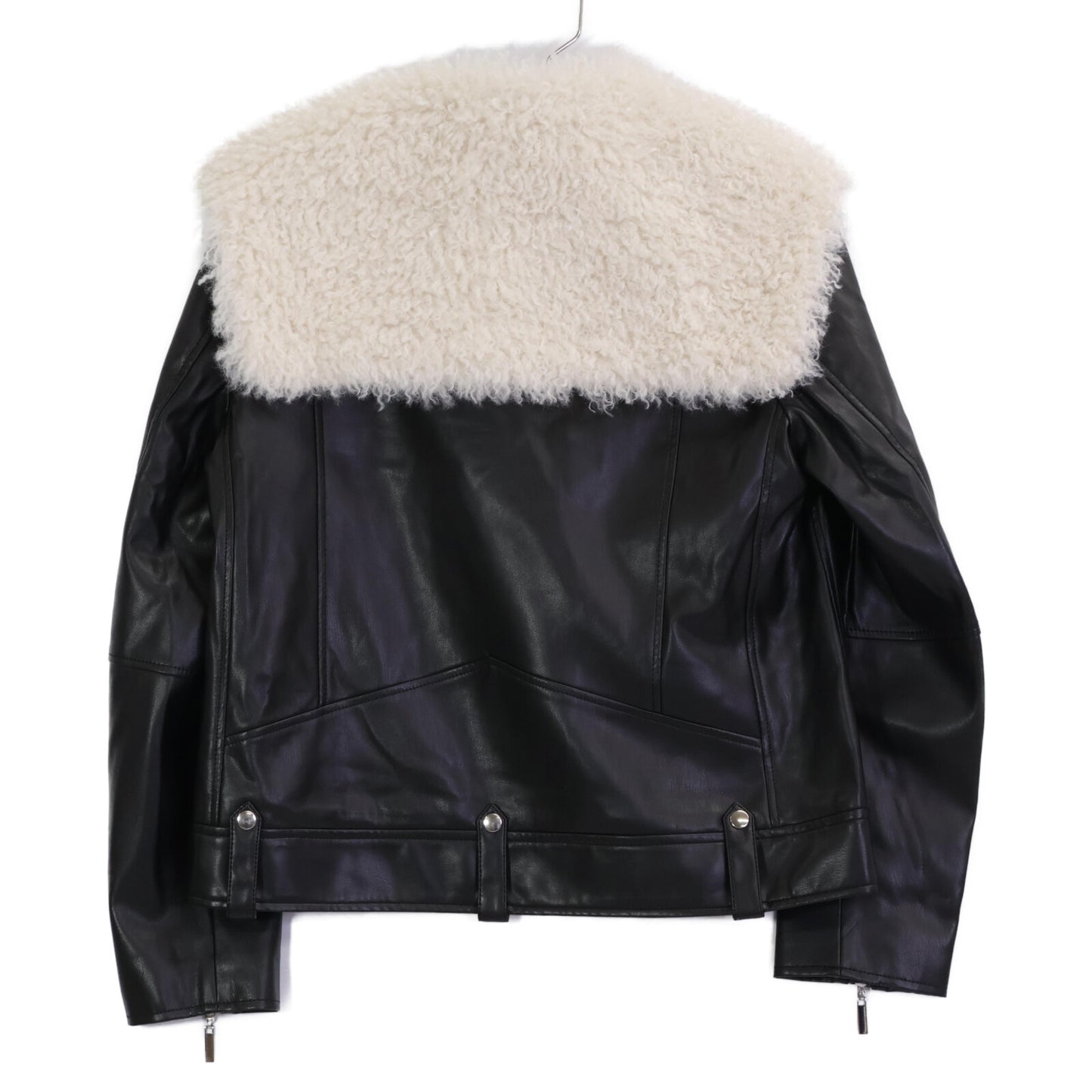 UNITED ARROWS ユナイテッドアローズ ブラック ファー付き ダブルライダースジャケット ジャケット 38