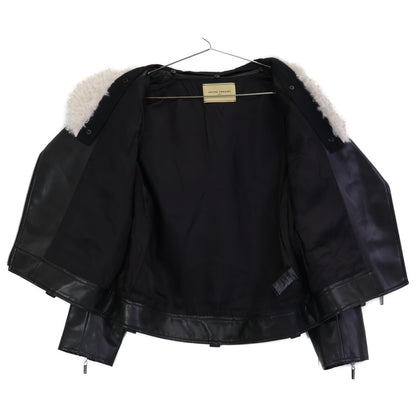 UNITED ARROWS ユナイテッドアローズ ブラック ファー付き ダブルライダースジャケット ジャケット 38