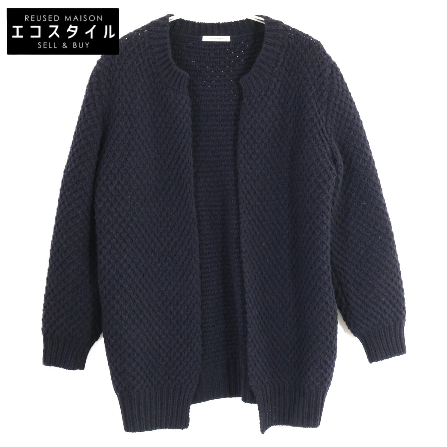 ANSPINNEN スピネン ANS-WK0093 ネイビー ヤクウール ワッフルカーディガン トップス 38