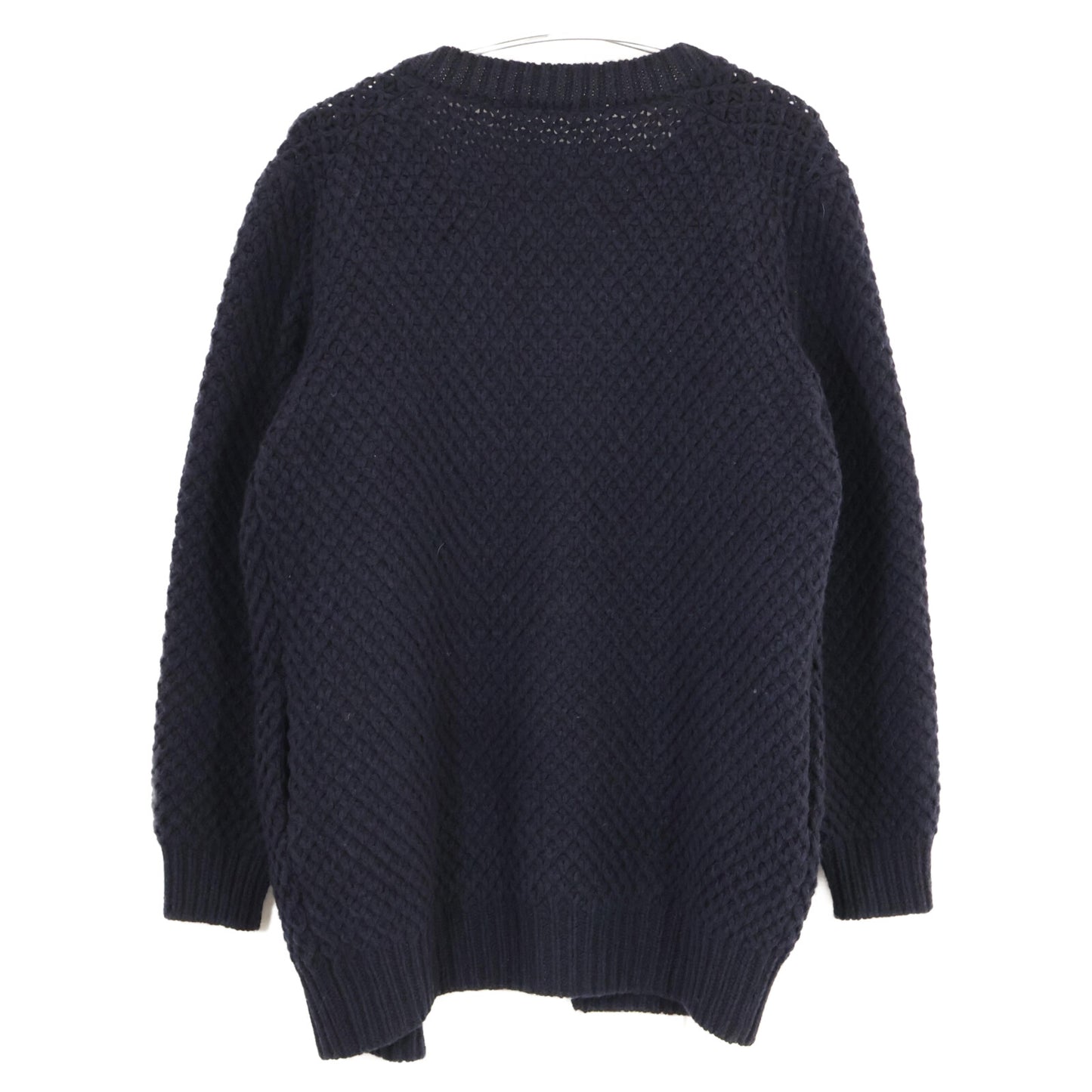 ANSPINNEN スピネン ANS-WK0093 ネイビー ヤクウール ワッフルカーディガン トップス 38