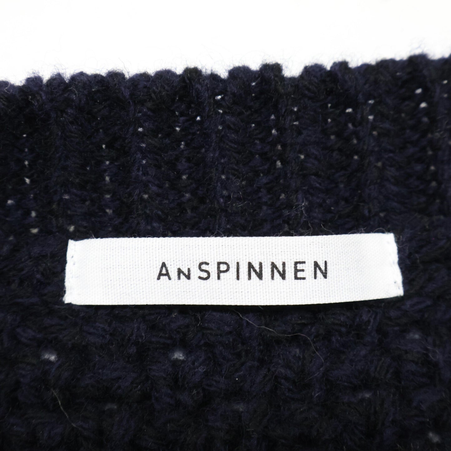 ANSPINNEN スピネン ANS-WK0093 ネイビー ヤクウール ワッフルカーディガン トップス 38