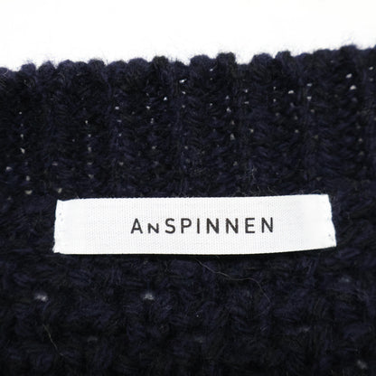 ANSPINNEN スピネン ANS-WK0093 ネイビー ヤクウール ワッフルカーディガン トップス 38