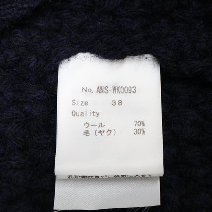ANSPINNEN スピネン ANS-WK0093 ネイビー ヤクウール ワッフルカーディガン トップス 38