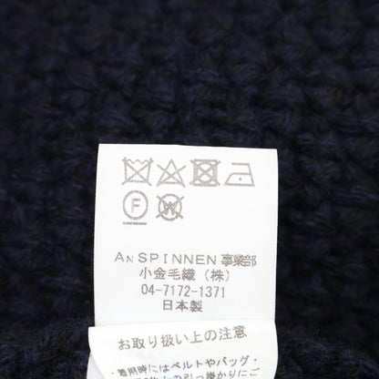 ANSPINNEN スピネン ANS-WK0093 ネイビー ヤクウール ワッフルカーディガン トップス 38