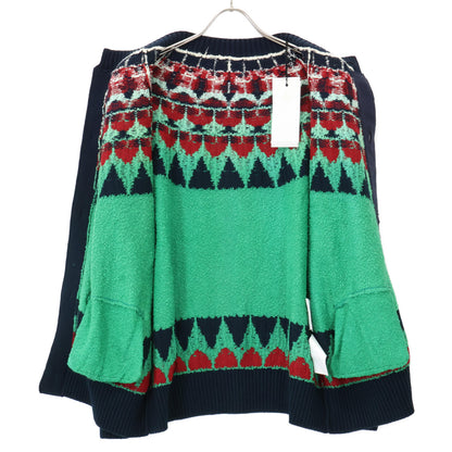 sacai サカイ 24SS ｸﾞﾘｰﾝ 24ｰ03333M ｼﾞｬｶﾞｰﾄﾞﾆｯﾄｶｰﾃﾞｨｶﾞﾝ トップス 1