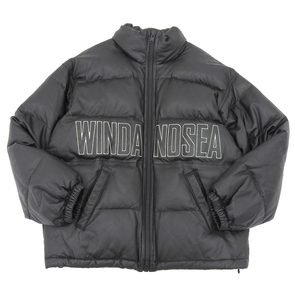 WIND AND SEA ウィンダンシー WIND AND SEA ウィンダンシー ラムレザー ダウンジャケット メンズ ブラック XL WDS-13TH-09 ジャケット XL