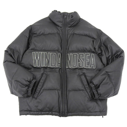 WIND AND SEA ウィンダンシー WIND AND SEA ウィンダンシー ラムレザー ダウンジャケット メンズ ブラック XL WDS-13TH-09 ジャケット XL