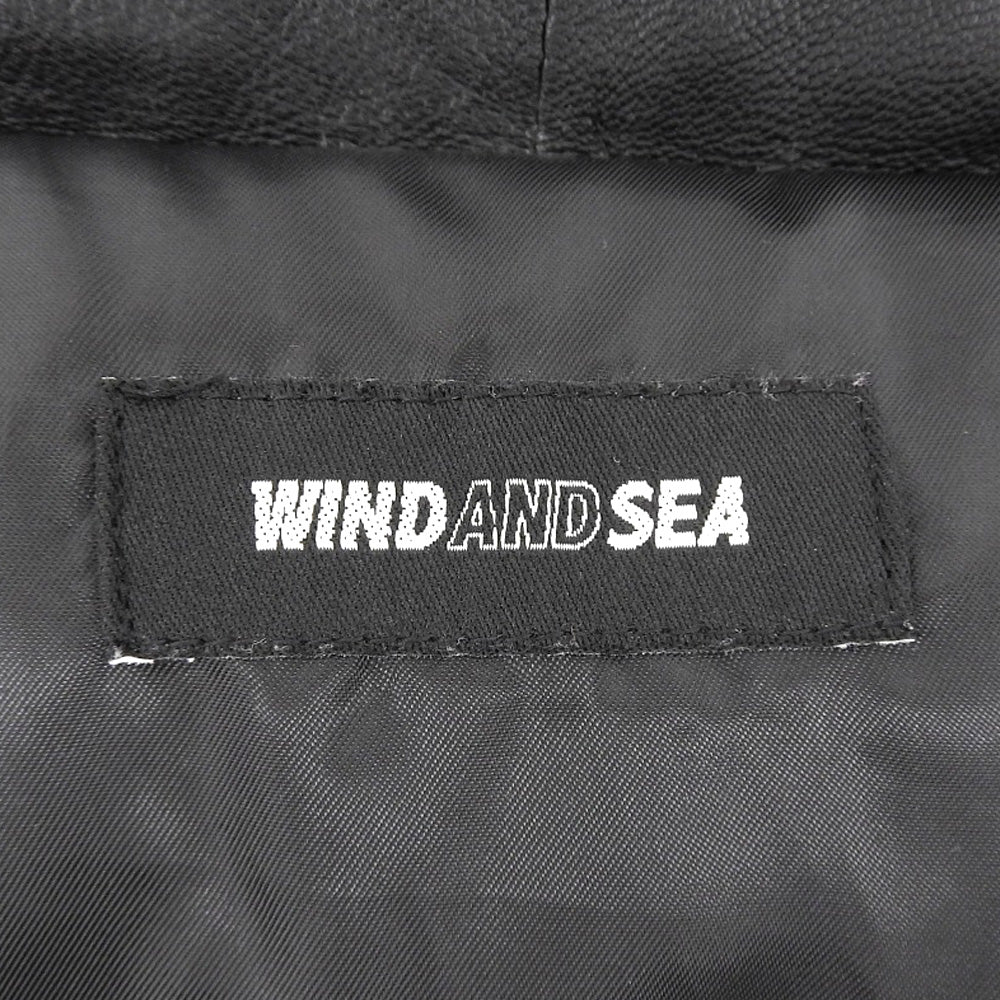 WIND AND SEA ウィンダンシー WIND AND SEA ウィンダンシー ラムレザー ダウンジャケット メンズ ブラック XL WDS-13TH-09 ジャケット XL