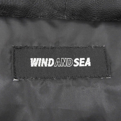 WIND AND SEA ウィンダンシー WIND AND SEA ウィンダンシー ラムレザー ダウンジャケット メンズ ブラック XL WDS-13TH-09 ジャケット XL