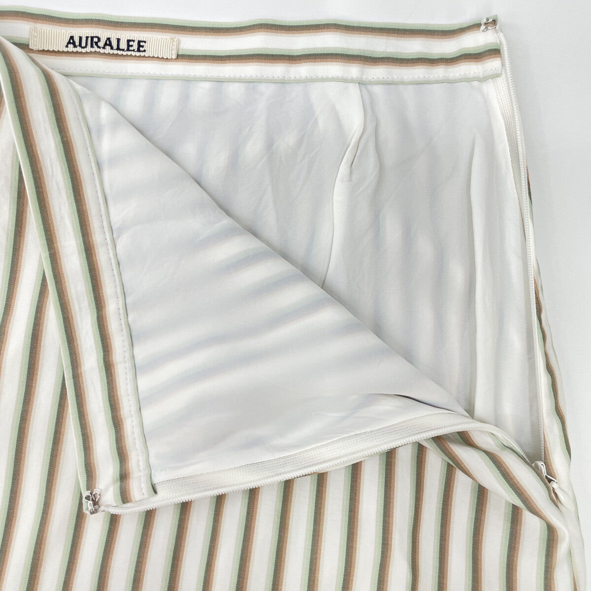 AURALEE オーラリー A9SS03TS WASHED FINX TWILL STRIPE LONG ｽｶｰﾄ スカート 1