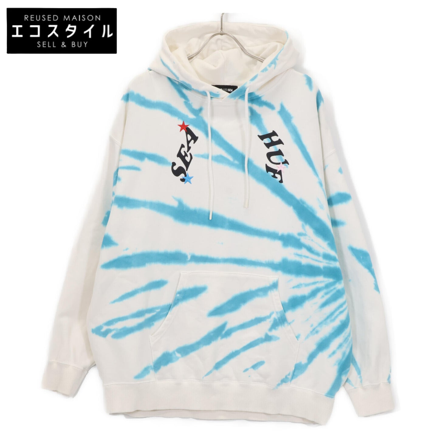 WIND AND SEA ウィンダンシー ×HUF ﾎﾜｲﾄ ｸﾞﾗﾃﾞｰｼｮﾝ ﾌﾟﾙﾊﾟｰｶｰ トップス L