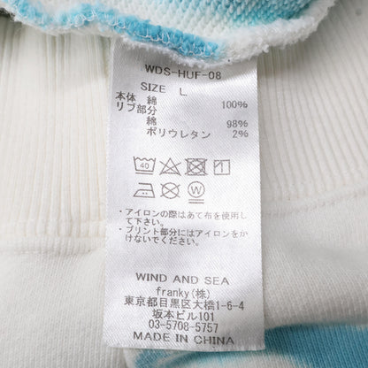 WIND AND SEA ウィンダンシー ×HUF ﾎﾜｲﾄ ｸﾞﾗﾃﾞｰｼｮﾝ ﾌﾟﾙﾊﾟｰｶｰ トップス L