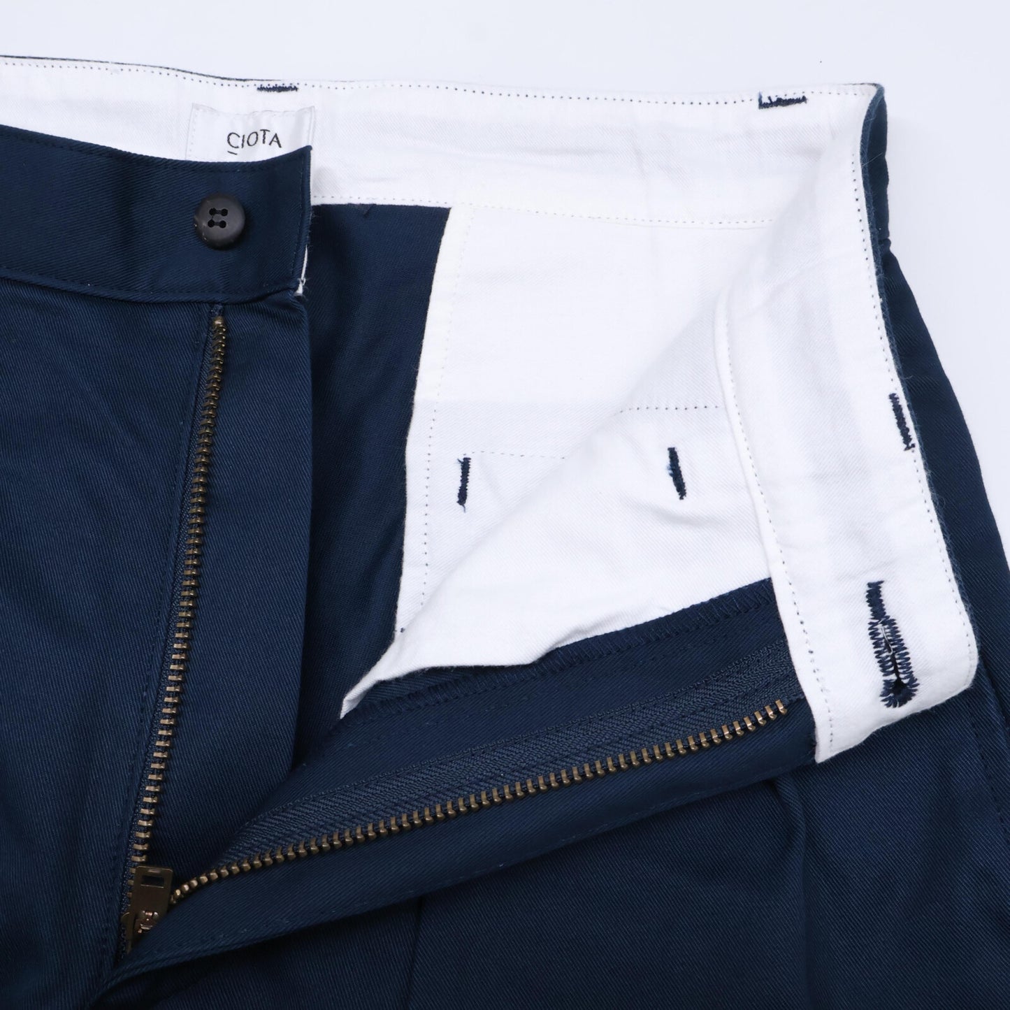 CIOTA シオタ PTLM-124 ネイビー コットン ツータック チノパンツ ボトムス 2
